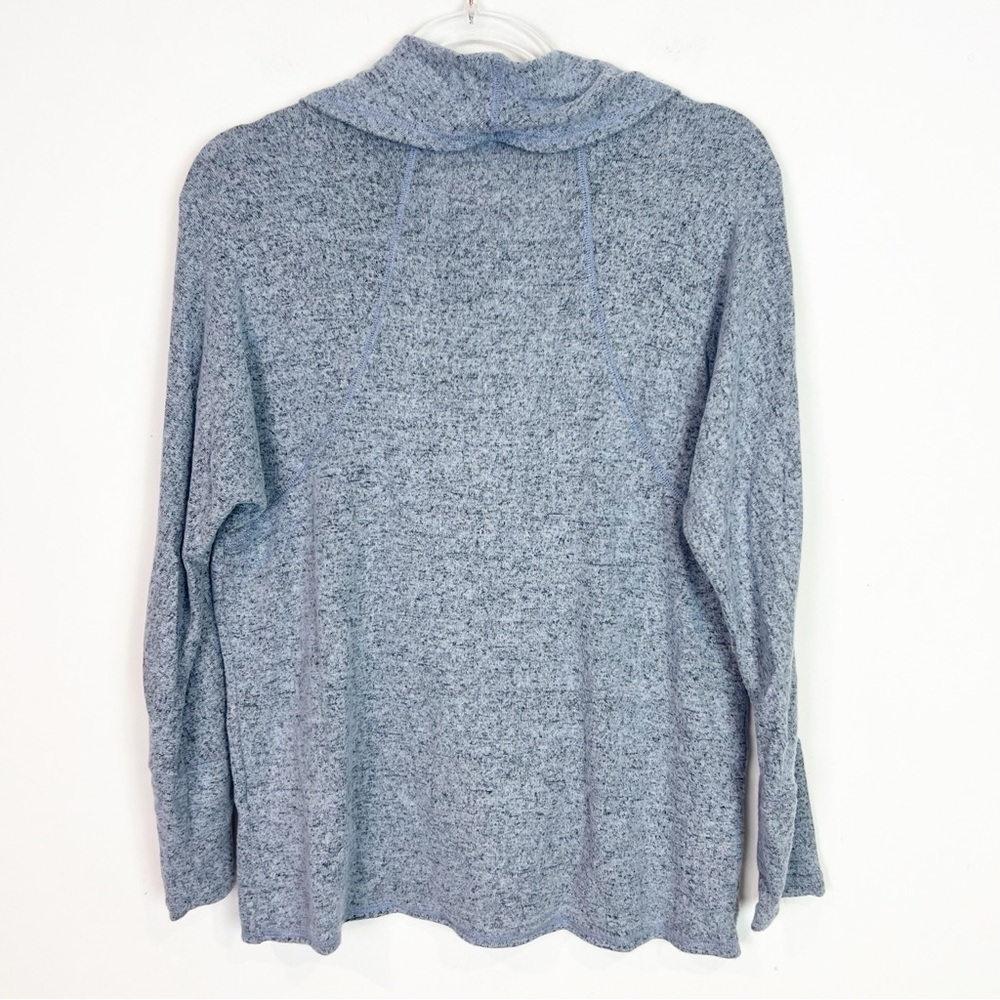 GREEN ENVELOPE BLUE COWL NECKLINE CROSS FRONT SUPER SOFT SHIRT WOMENS XS - Picture 5 of 5